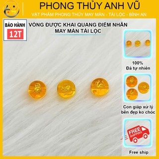 3 viên tam hợp thân tý thìn chất liệu mã não vàng đã khai quang - size 8 10 12ly - may mắn tài lộc