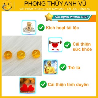 3 viên tam hợp thân tý thìn chất liệu mã não vàng đã khai quang - size 8 10 12ly - may mắn tài lộc