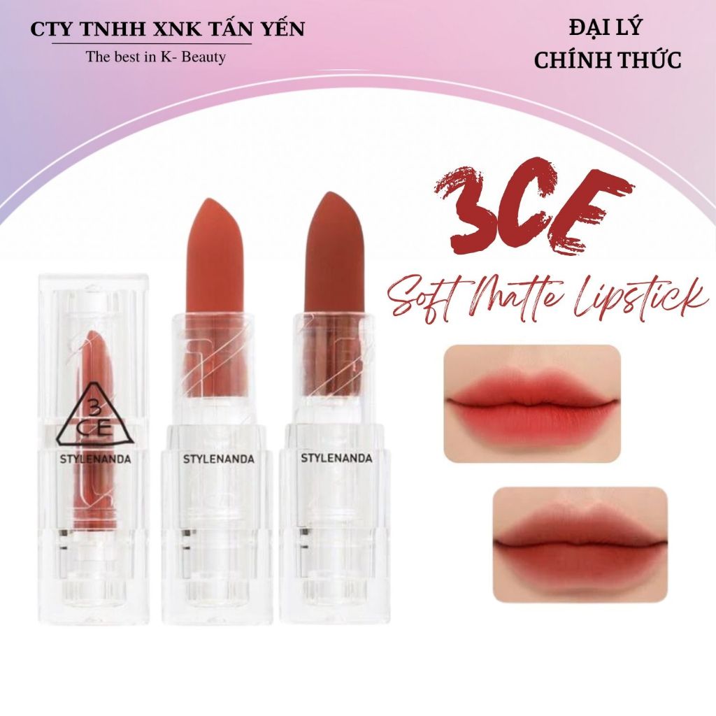 Son Thỏi 3CE Soft Matte Lipstick 3.5g (Vỏ Trong) | Shopee Việt Nam