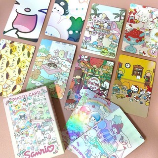 Card Sanrio Kuromi Cinnamoroll Melody Hộp 50 Hình Bo Góc Cute Lomo Hologram Timo QT68