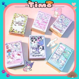 Card Sanrio Kuromi Cinnamoroll Melody Hộp 50 Hình Bo Góc Cute Lomo Hologram Timo QT68