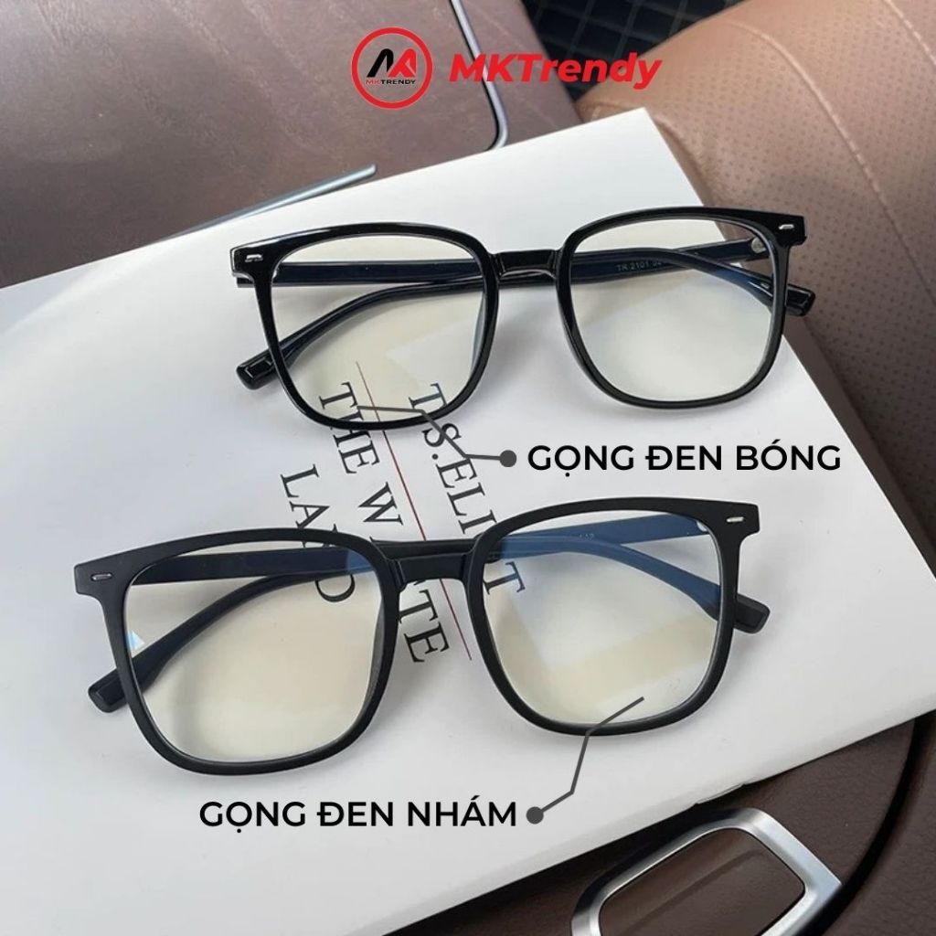 Kính đổi màu gọng vuông MKTRENDY thời trang nam nữ nhựa cao cấp chống ánh sáng xanh chống tia UV X16