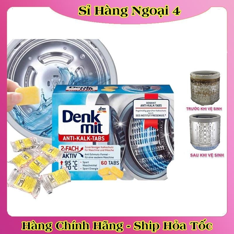 [auth] BÁN LẺ  Viên tẩy lồng giặt Denkmit siêu sạch của Đức, vệ sinh lồng máy giặt [Hot]