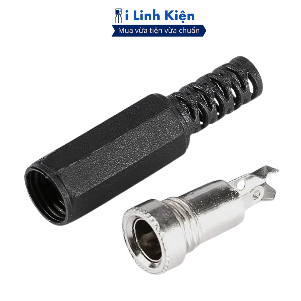 Jack nguồn DC cái 5.5x2.1mm 5.5x2.5mm đấu dây vỏ nhựa chính hãng Ilinhkien