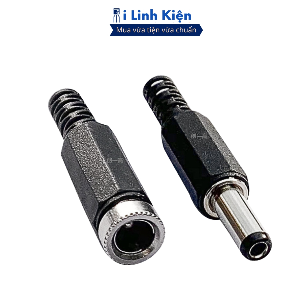 Jack nguồn DC cái 5.5x2.1mm 5.5x2.5mm đấu dây vỏ nhựa chính hãng Ilinhkien