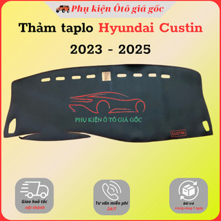 Thảm taplo xe Hyundai Custin 2023, 2024, 2025 chất liệu da carbon màu đen cao cấp chống nắng nóng hiệu quả