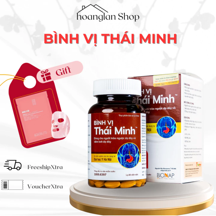 Viên Uống Bình Vị Thái Minh - Dùng Cho Người Trào Ngược & Viêm Loét Dạ Dày - Hộp 20 viên & Lọ 80 viên