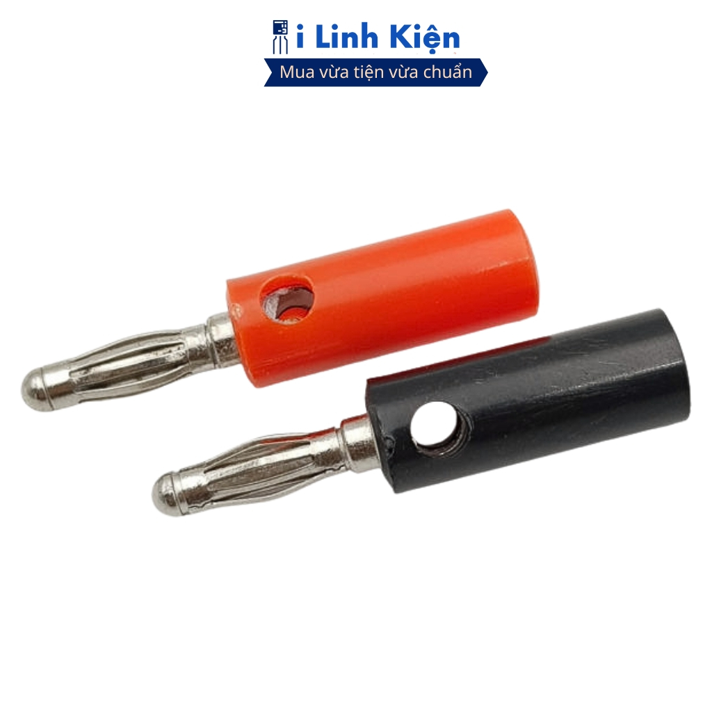 Jack bắp chuối đực 4mm loại thường mạ bạc đen/đỏ/xanh lá/xanh dương/vàng chính hãng Ilinhkien