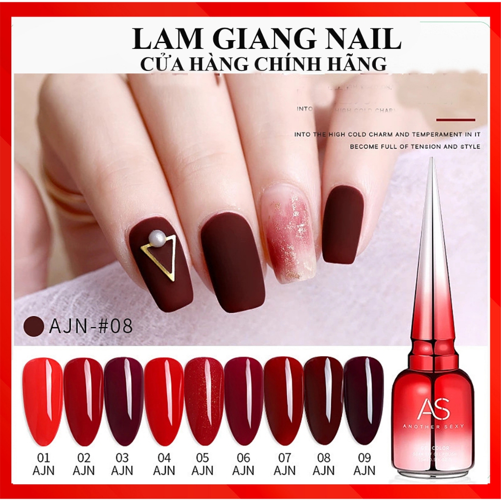 Sơn gel AS mẫu chai đỏ nhọn mã AJN 9 chai 15ml siêu HOT siêu xịn