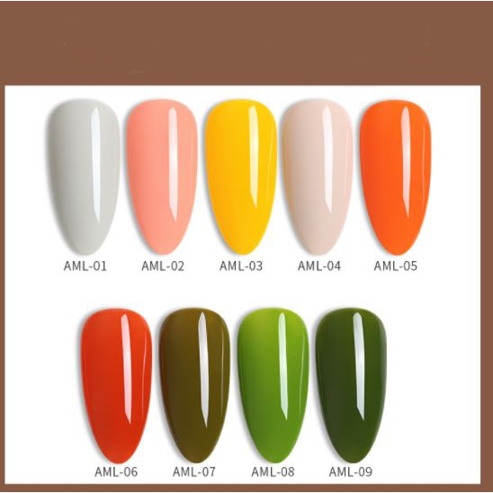 SET Sơn gel AS mã AML mẫu chai đỏ nhọn 9 chai 15ml siêu HOT siêu xịn