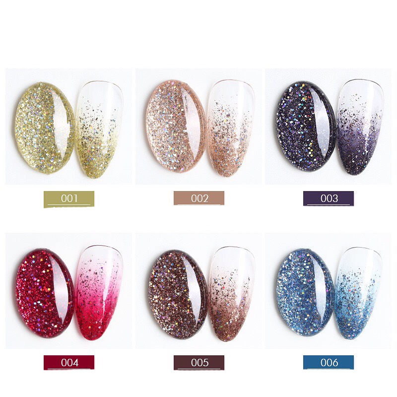 Sơn gel AS chọn lẻ 6 màu nhũ KC chai 15ml