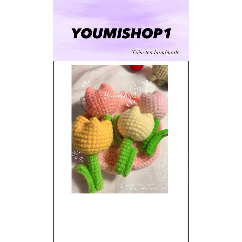 [DIY] Set tự móc len hoa tulip bao gồm đầy đủ nguyên liệu + chart ...