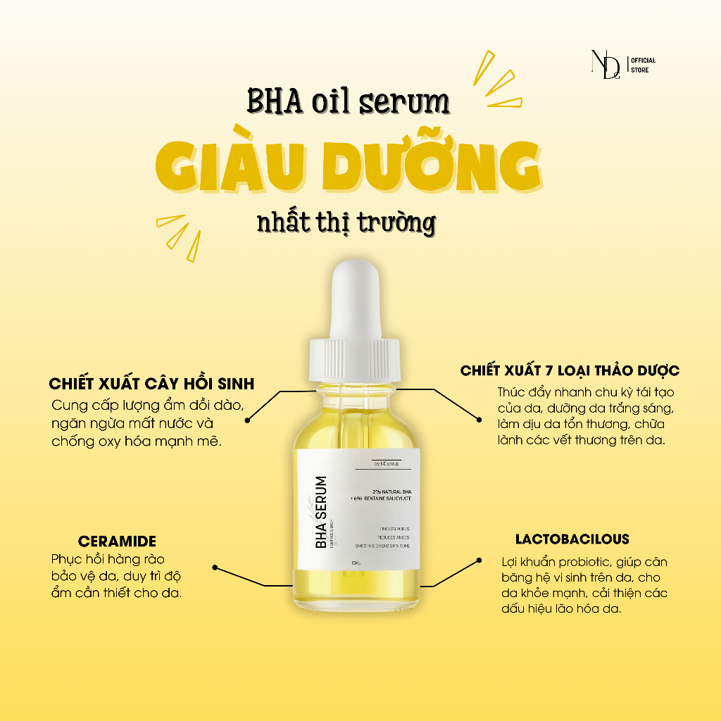 Combo 2 Bha Serum 8% ND 15ml Giảm Mụn, Viêm Nang Lông,...