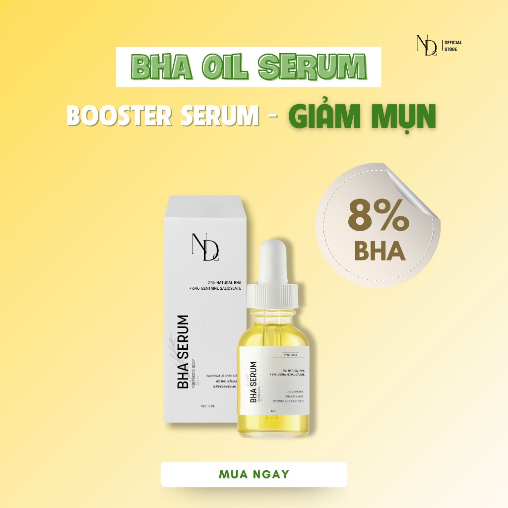 Combo 2 Bha Serum 8% ND 15ml Giảm Mụn, Viêm Nang Lông,...