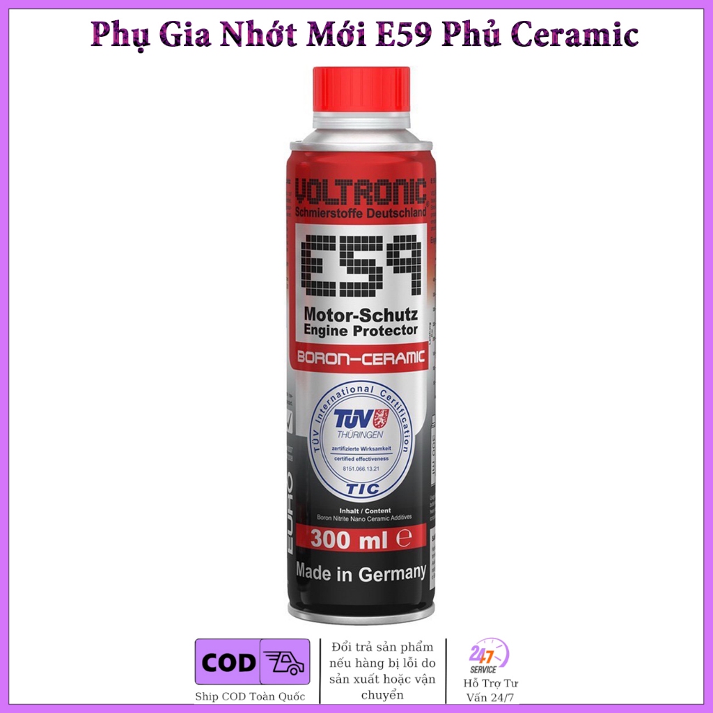 Voltronic E59 - Phụ Gia Nhớt Mới Phủ Ceramic bảo vệ động cơ | Shopee ...