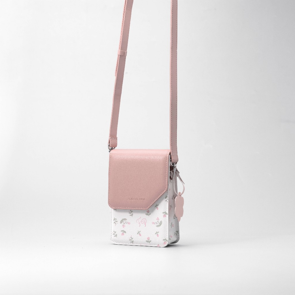 Túi Xách Da PU LYSSA Đeo Chéo Nam Nữ Đựng Điện Thoại Đi Chơi Tiệc Hoa Nhí | FLORAL PINK