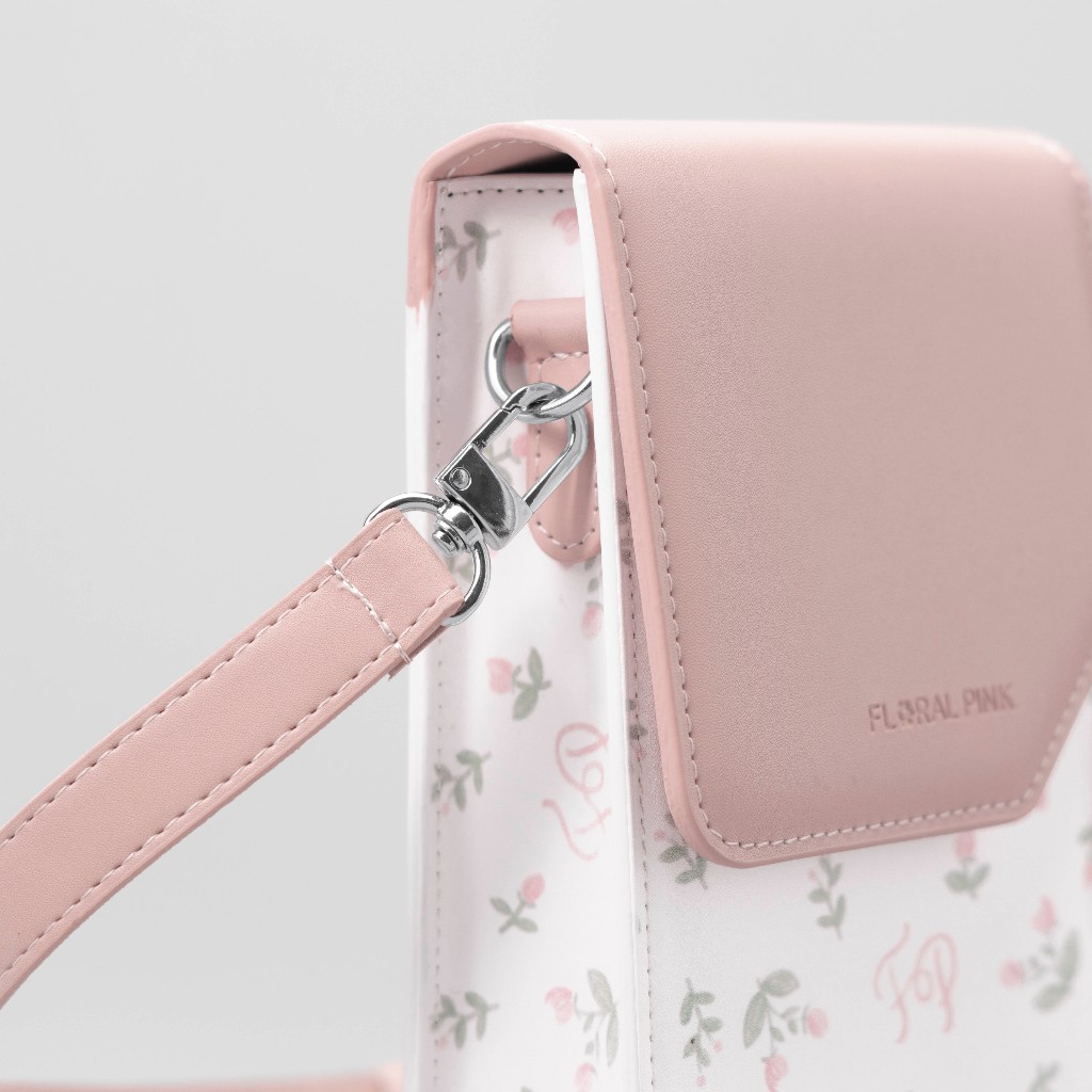Túi Xách Da PU LYSSA Đeo Chéo Nam Nữ Đựng Điện Thoại Đi Chơi Tiệc Hoa Nhí | FLORAL PINK