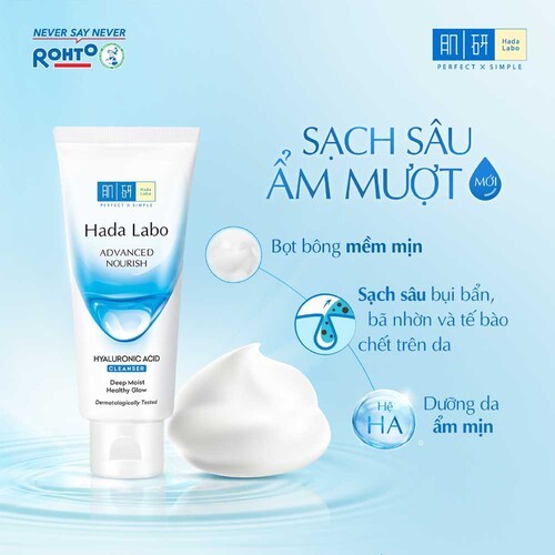 Sữa Rửa Mặt Dưỡng Ẩm Hada Labo Advanced Nourish 80g Cocolux