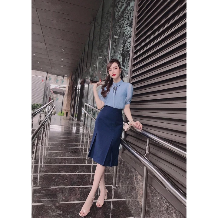 Chân Váy Công Sở Dài Qua Gối Chân Váy Công Sở Hàn Quốc Có Ảnh Thật Ở Cuối 2 li ốp 66
