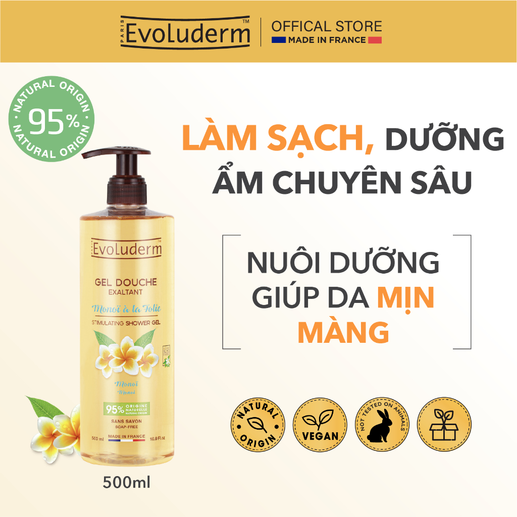Ảnh Gel tắm làm sạch da, dưỡng ẩm sâu Evoluderm Gel Douche 500ml 3