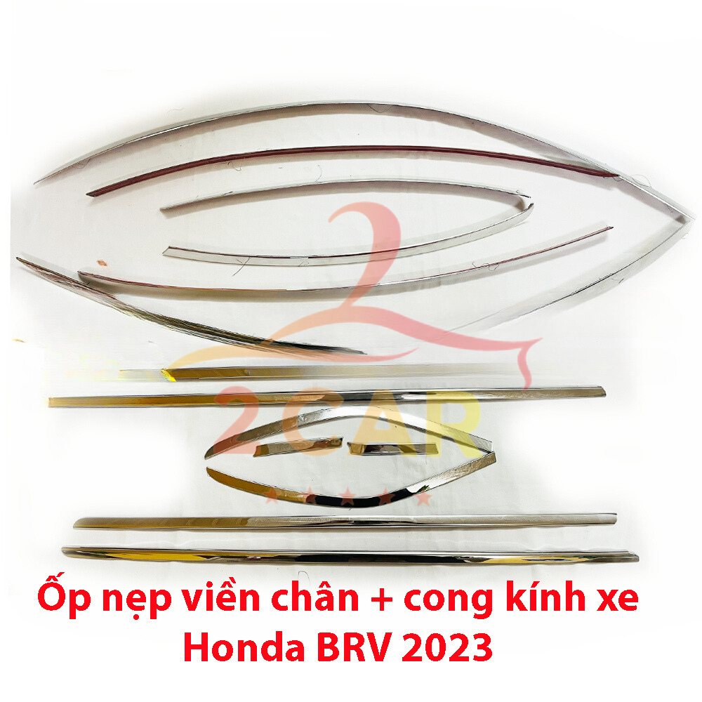 Nẹp Viền Chân Kính, Nẹp cong kính Xe Honda BRV 2023 2024 2025 inox 304 sáng bóng, siêu đẹp