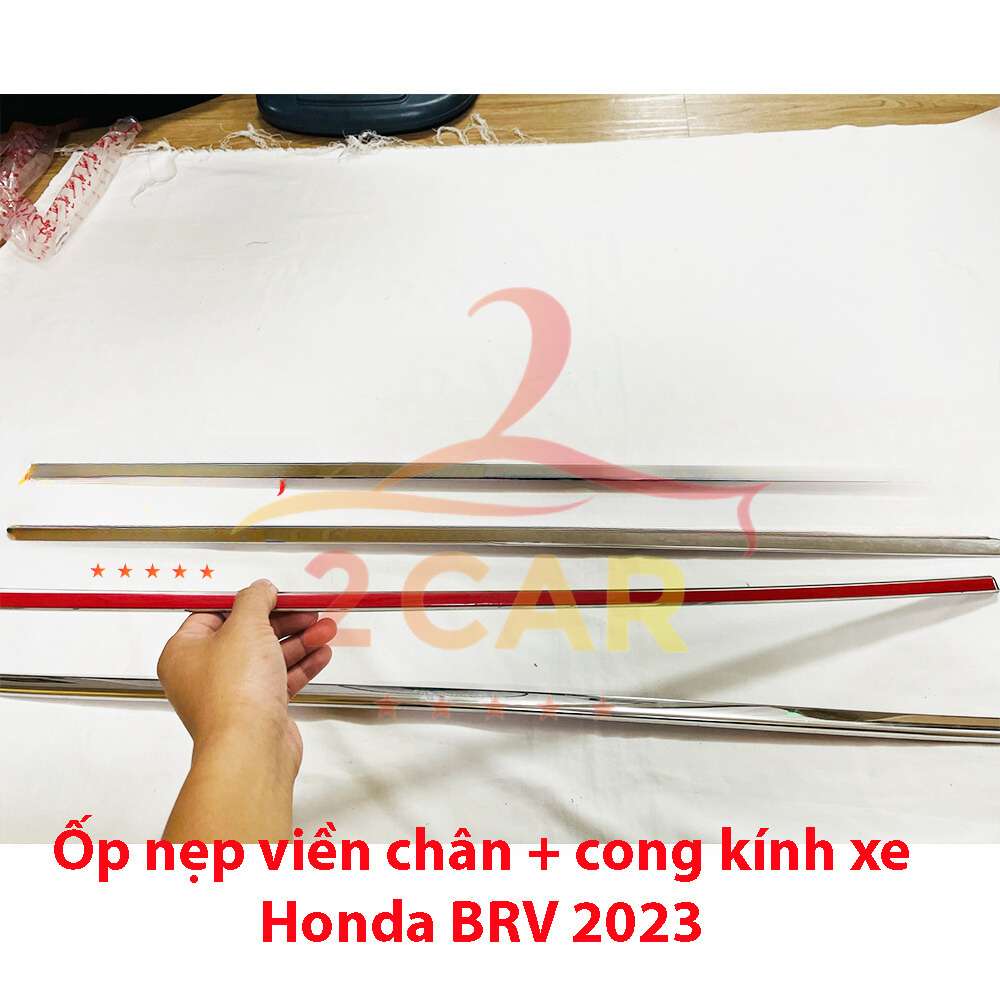 Nẹp Viền Chân Kính, Nẹp cong kính Xe Honda BRV 2023 2024 2025 inox 304 sáng bóng, siêu đẹp