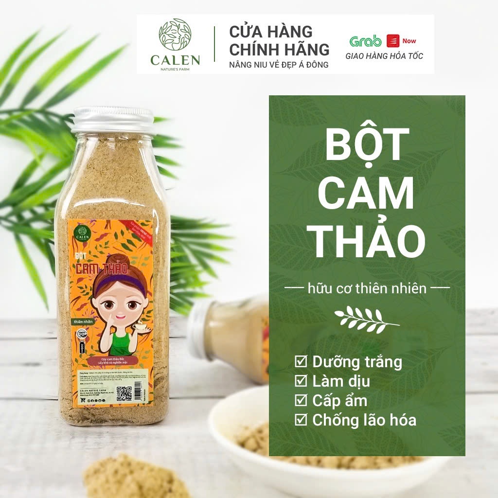 Bột mặt nạ cam thảo Calen Nature's Farm làm đẹp, dưỡng trắng da giảm thâm, giúp da mịn màng, hồng hào trắng sáng