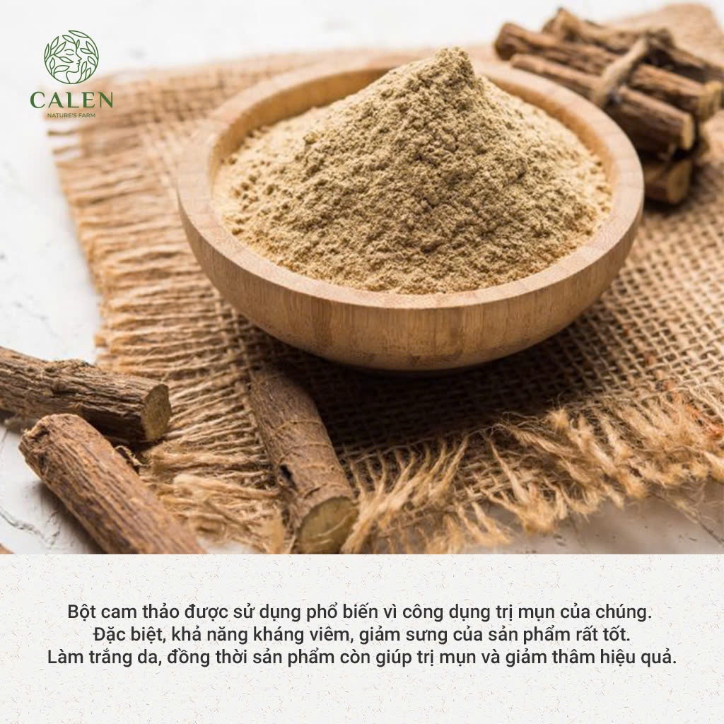 Bột mặt nạ cam thảo Calen Nature's Farm làm đẹp, dưỡng trắng da giảm thâm, giúp da mịn màng, hồng hào trắng sáng