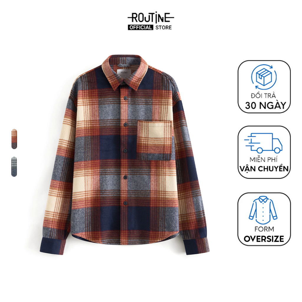 Áo Sơ Mi Nam Dài Tay Flannel Form Oversize - Routine 10F24SHL002 ...