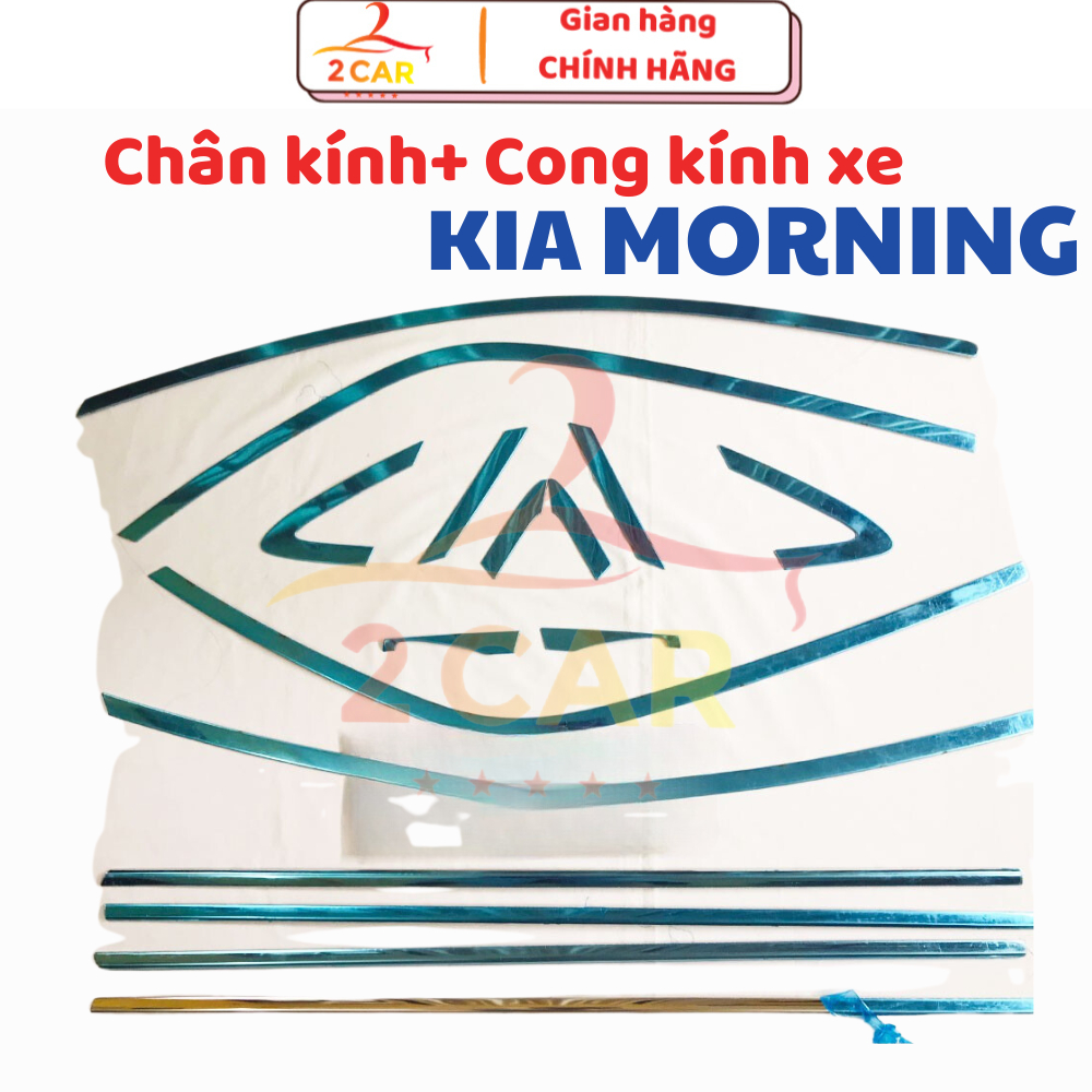 Nẹp viền chân kính, cong kính xe Kia Morning 2012- 2020 chất liệu inox