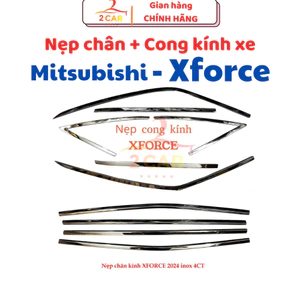 Nẹp viền chân kính , cong kính xe Mitsubishi Xforce 2024 2025 Hàng INOX sáng bóng