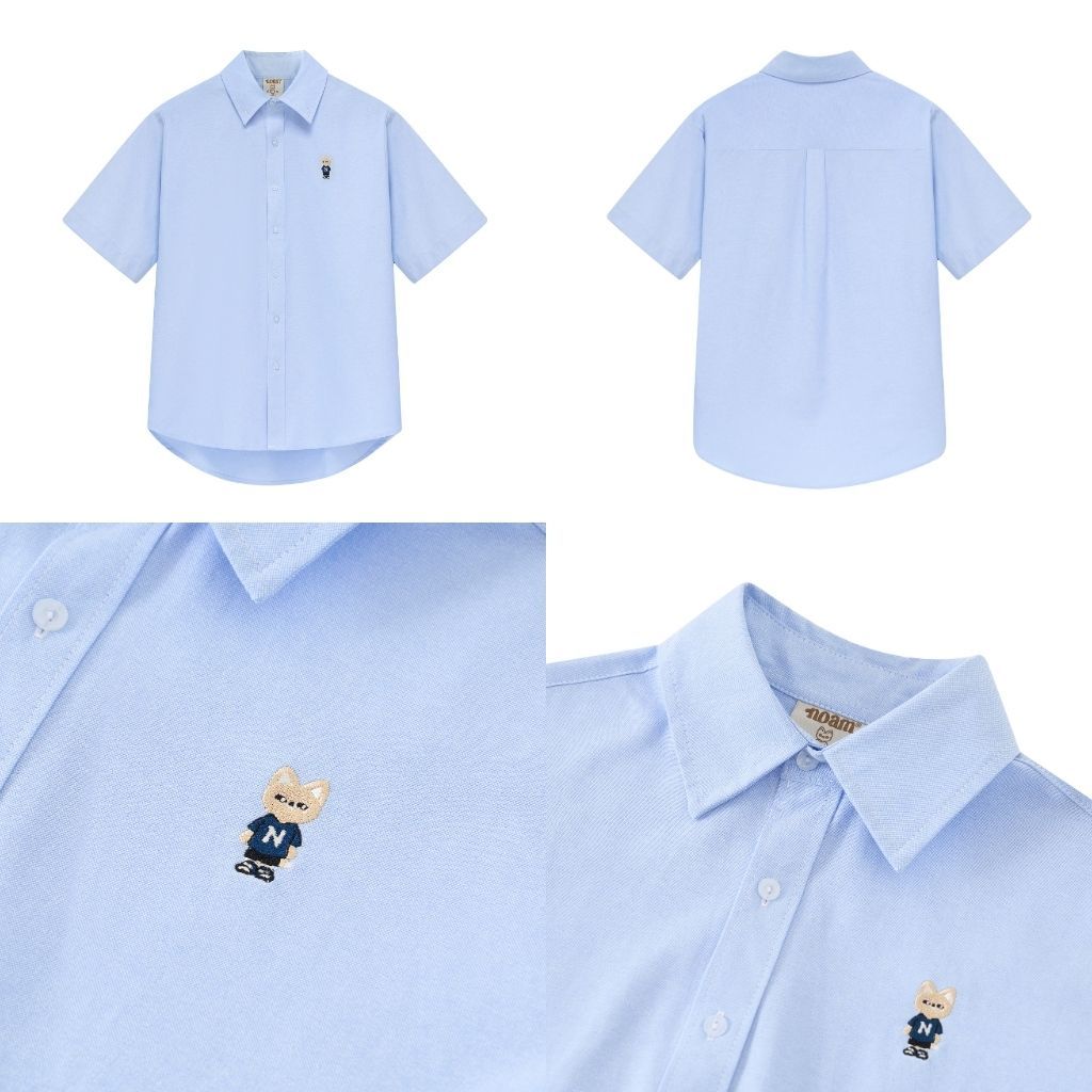 Ảnh Áo Sơ Mi Ngắn Tay Form rộng NOAM Oxford - Màu trắng/ xanh/ hồng kẻ sọc/ đỏ kẻ sọc/ xanh kẻ sọc 2