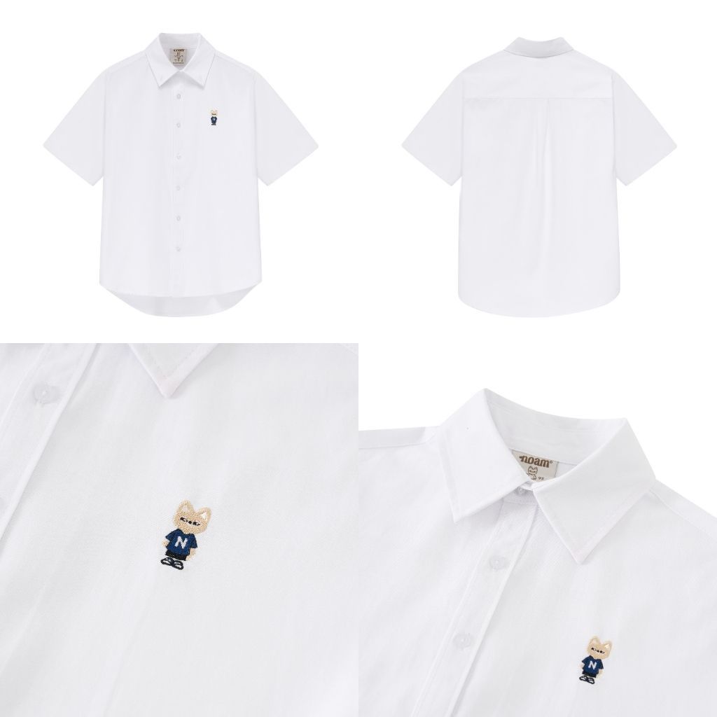 Ảnh Áo Sơ Mi Ngắn Tay Form rộng NOAM Oxford - Màu trắng/ xanh/ hồng kẻ sọc/ đỏ kẻ sọc/ xanh kẻ sọc 4