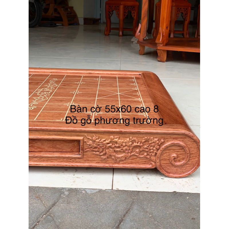Bàn cờ tướng gỗ hương đá 55x60 cao 8cm ( chưa bao gồm quân)