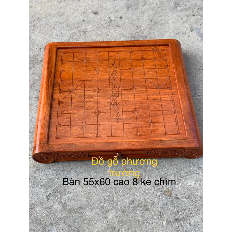 Bàn cờ tướng gỗ hương đá 55x60 cao 8cm ( chưa bao gồm quân)