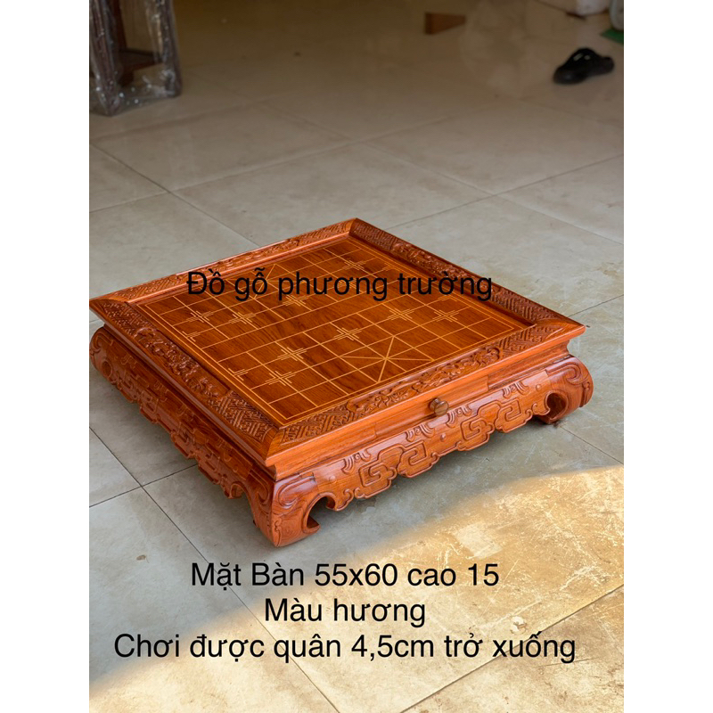 Bàn cờ tướng chân quỳ gỗ hương 55x60 cao 15cm (không bao gồm quân)