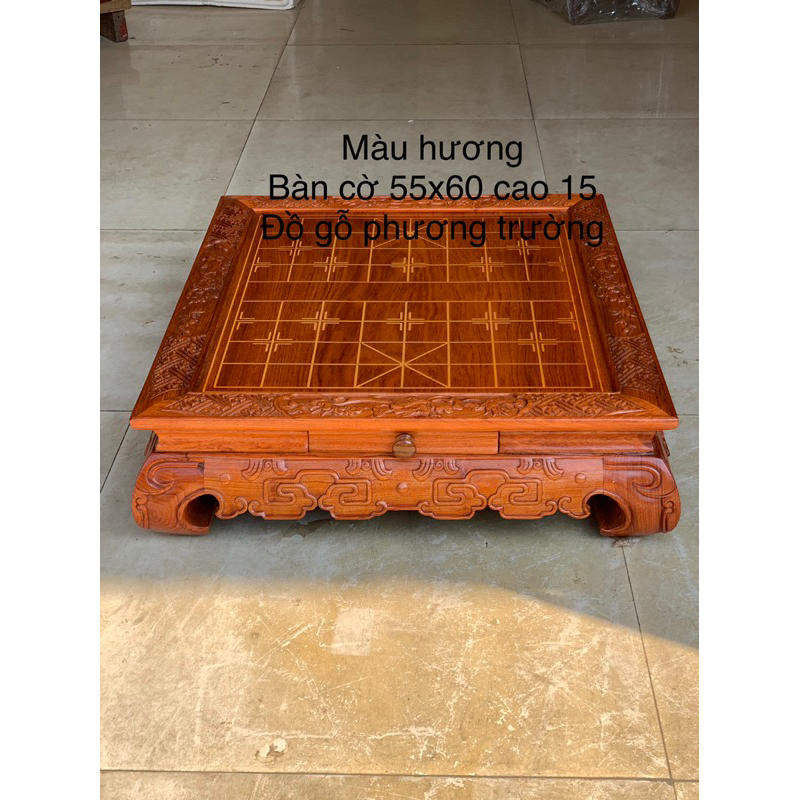 Bàn cờ tướng chân quỳ gỗ hương 55x60 cao 15cm (không bao gồm quân)