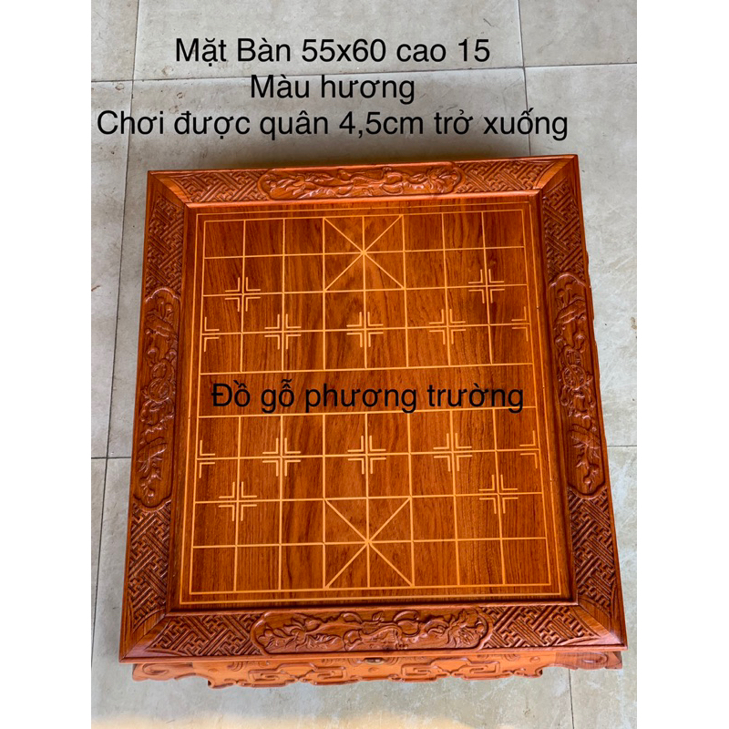Bàn cờ tướng chân quỳ gỗ hương 55x60 cao 15cm (không bao gồm quân)