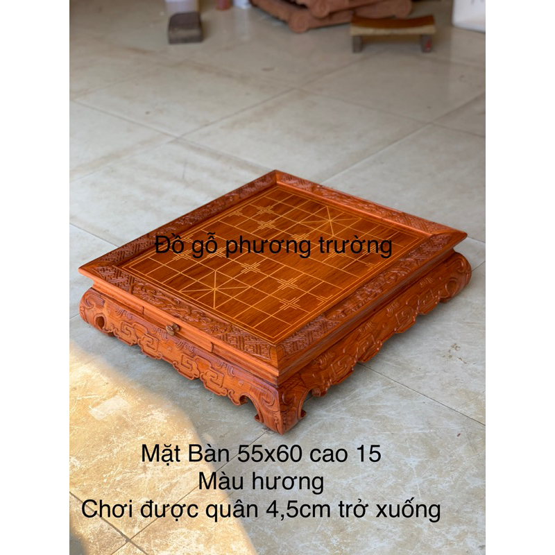 Bàn cờ tướng chân quỳ gỗ hương 55x60 cao 15cm (không bao gồm quân)