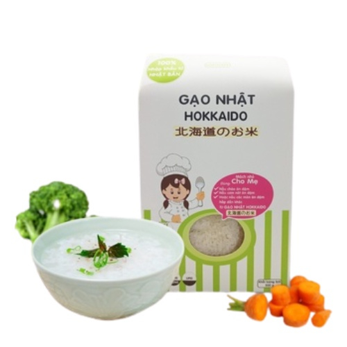 Gạo ăn dặm Nhật Hokkaido / gạo hữu cơ yến mạch cho bé ăn dặm 500gr