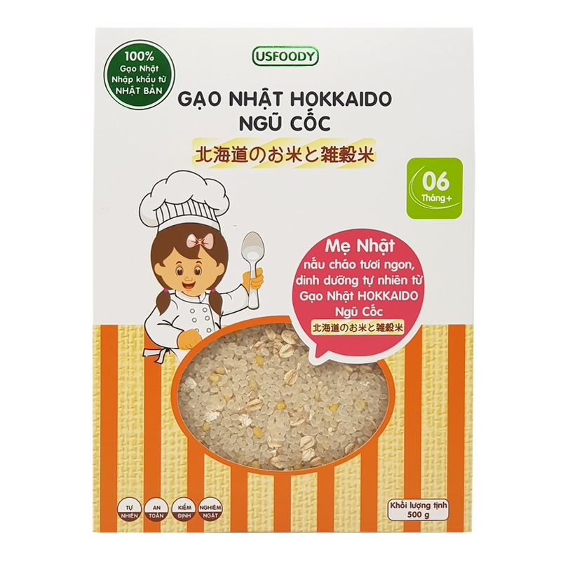 Gạo ăn dặm Nhật Hokkaido / gạo hữu cơ yến mạch cho bé ăn dặm 500gr