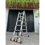 Thang nhôm rút chữ A 3.8M (1.9M+1.9M) có bánh xe, thanh giằng chống rung lắc, hàng nhập khẩu - BẢO HÀNH 24 THÁNG — ảnh 8