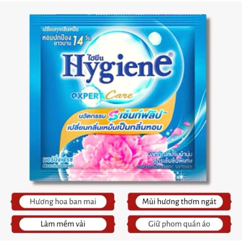 Nước xả vải Hygiene dây 12goi 20ml Thái Lan