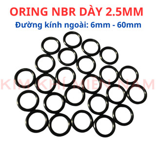 [Túi 10 Sợi] Gioăng Cao Su Oring NBR Dày 2.5mm - OD 6mm đến 60mm - Vòng Đệm Cao Su Chịu Dầu, Chịu Nhiệt, Chịu Áp Lực Cao