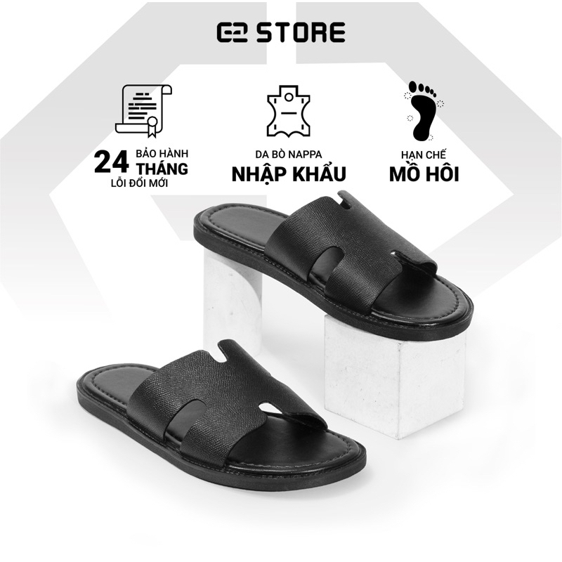 Ảnh Dép nam chữ h G2.STORE Helios kiểu dáng quai ngang Sandal nam dáng dép da màu đen thời trang cao cấp chính hãng 1
