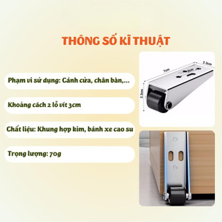 Bánh Xe Trợ Lực Mini – Set 2 Cái – Kéo Đẩy Cửa, Tủ, Bàn Ghế Êm Ái, Nhẹ Nhàng, Siêu Tiện Lợi