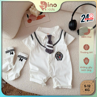 Body đùi công tử bé trai kèm cà vạt 4-10kg. Bộ đồ liền thân bé trai đầy tháng, thôi nôi. Dino Kids