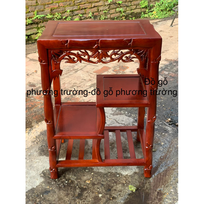 đôn chữ nhật đục trúc 35x50 cao 70 gỗ hương đá