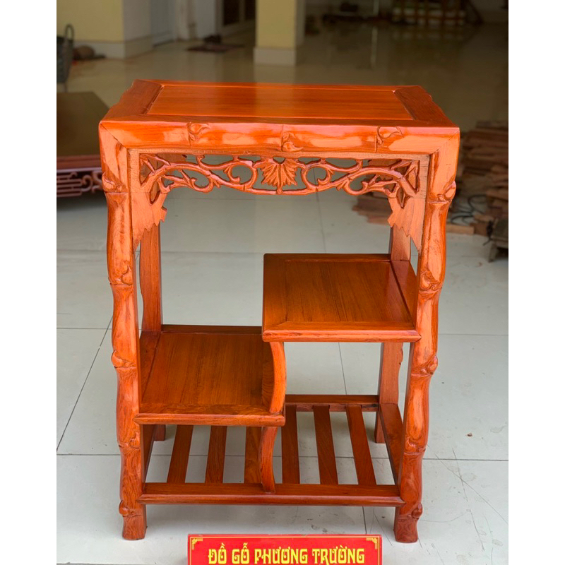 đôn chữ nhật đục trúc 35x50 cao 70 gỗ hương đá