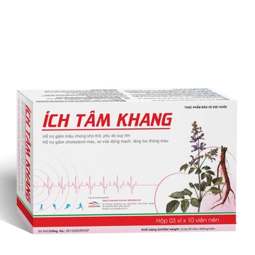 Ích Tâm Khang - Hỗ trợ tăng cường chức năng tim, giúp giảm các triệu chứng khó thở, hồi hộ - Hộp 30v